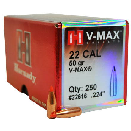 22 Caliber .224 Diameter 50 Grain V-Max 250 Count