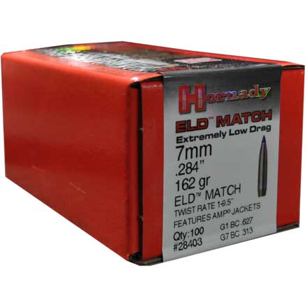 7mm .284 Diameter 162 Grain ELD-Match 100 Count