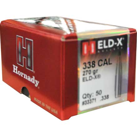338 Caliber .338 Diameter 270 Grain ELD-X 50 Count