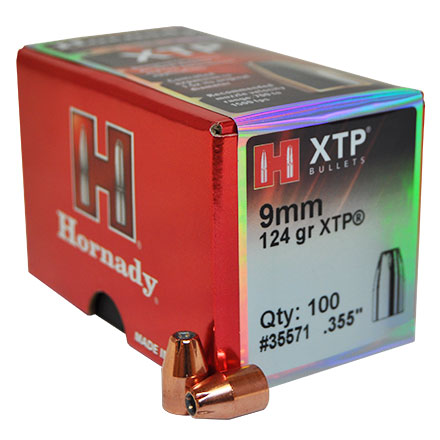 9mm .355 Diameter 124 Grain Hollow Point XTP 100 Count