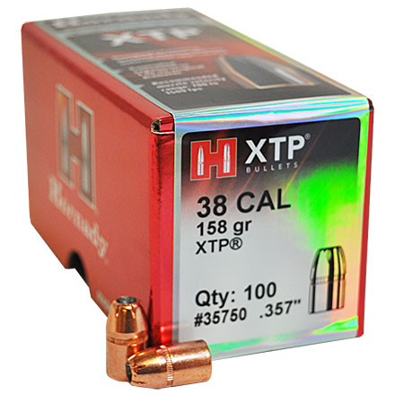 38 Caliber .357 Diameter 158 Grain XTP Hollow Point With Cannelure 100 Count