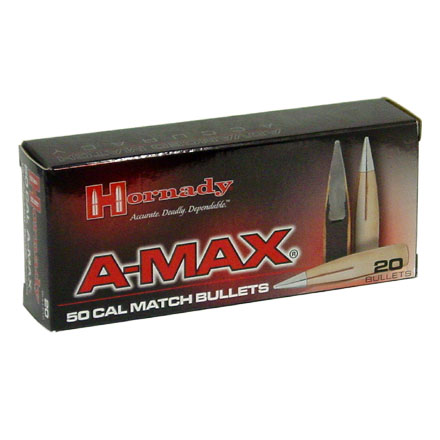 50 Caliber .510 Diameter 750 Grain A-Max 20 Count