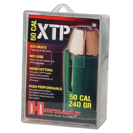 50 Caliber Sabot With 44 Caliber 240 Grain XTP Bullet 20 Count