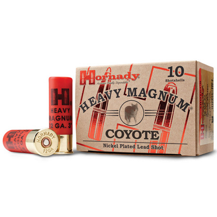 Hornady Heavy Magnum Coyote 12 Gauge 3"  1-1/2oz. Nickel Plated #BB Buckshot 10 Rounds