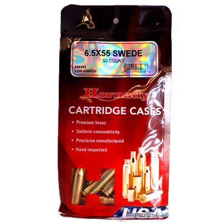 6.5x55 Swedish Unprimed Rifle Brass 50 Count