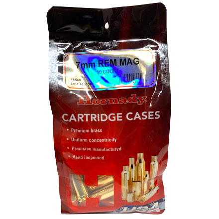 7mm Remington Mag Unprimed Rifle Brass 50 Count