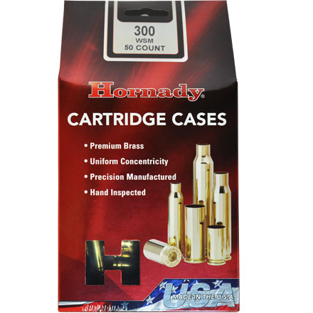 300 Winchester Short Magnum Unprimed Rifle Brass 50 Count