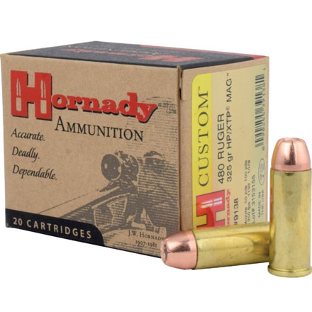 Hornady Custom 480 Ruger 325 Grain XTP Mag Jacketed Hollow Point  20 Rounds