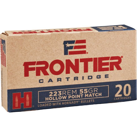 Hornady Frontier 223 Remington 55 Grain Hollow Point Match 20 Rounds