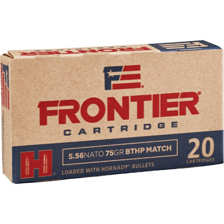 Hornady Frontier 5.56 NATO 75 Grain Boat Tail Hollow Point Match 20 Rounds