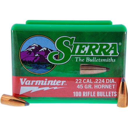 22 Hornet .224 Diameter 45 Grain Varminter 100 Count
