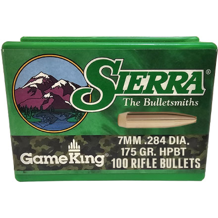 7mm .284 Diameter 160 Grain Hollow Point Boat Tail Gameking 100 Count
