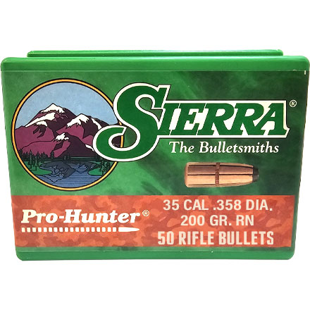 35 Caliber .358 Diameter 200 Grain Round Nose Pro Hunter 50 Count