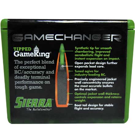 6.5mm .264 Diameter 130 Grain TGK Game Changer Polymer Tipped Spitzer Boat Tail 50 Count