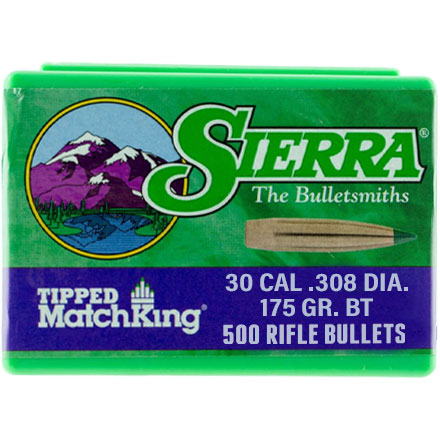 30 Caliber .308 Diameter 175 Grain TMK Tipped Boat Tail Matchking 500 Count