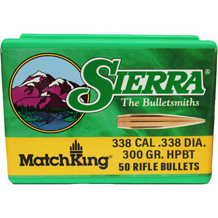 338 Caliber .338 Diameter 300 Grain HP Boat Tail Matchking 50 Count