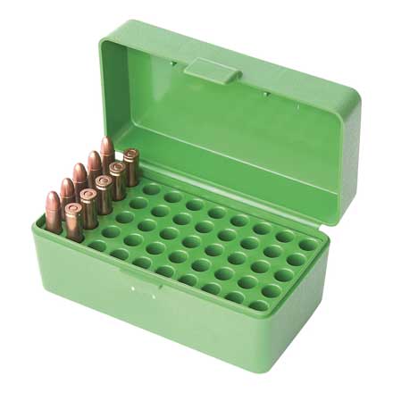 22 Hornet/218 Bee/30 Carbine 50 Round Ammo Box Green