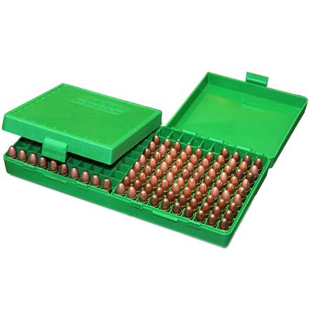 9mm, 380 ACP, 9mm Makarov, 38 S&W, 38 Short, 30 Luger, 9x21 Flip Top 200 Round Ammo Box Green