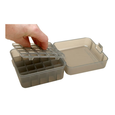 Flip Top 25 Round Dual Gauge Shotshell Ammo Box 12 and 20 Gauge Up To 3" Clear Smoke