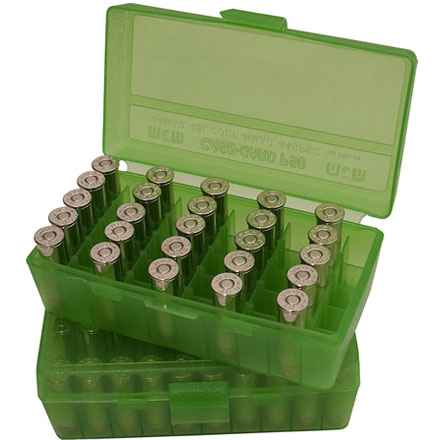 Flip Top 50 Round Ammo Box 38 Special /357 Mag /38 ACP Clr/ Green
