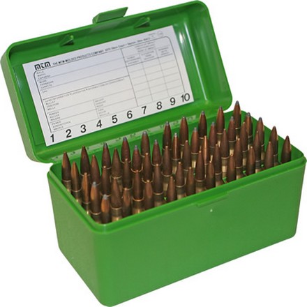 Flip Top 50 Round Ammo Box 22-250 /308 Win Green
