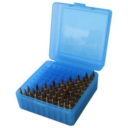Flip Top 100 Round Ammo Box 17 /222 /222 Mag / 223 Blue