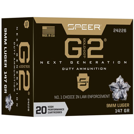 Speer Gold Dot G2 9mm Luger 147 Grain Hollow Point 20 Rounds