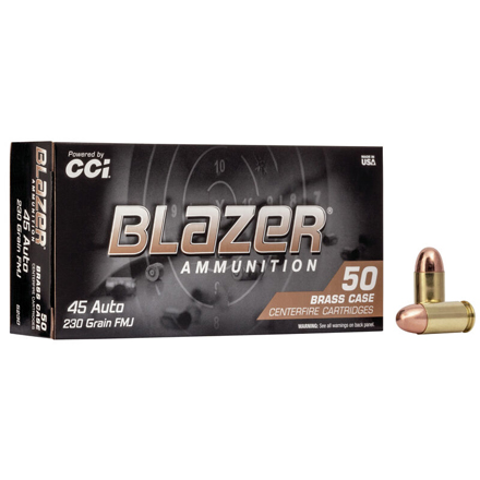 45 ACP 230 Grain Blazer Brass Full Metal Jacket 50 Rounds