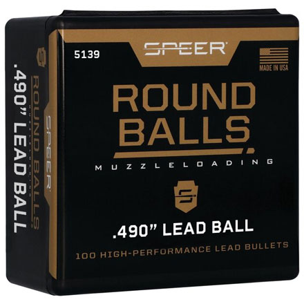 0.490 Inch Diameter 176 Grain Lead Round Balls 100 Count