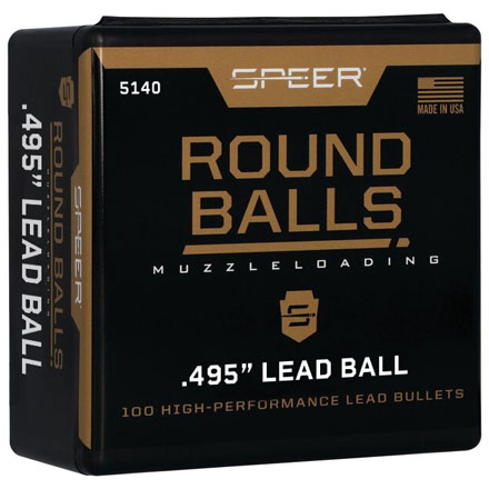 0.495 Inch Diameter 181 Grain Lead Round Balls 100 Count