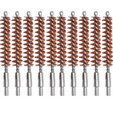 30 Caliber Bronze Bristle Bore Brush 10 Pack 8/32" Thread