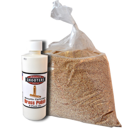 Brass Polishing Kit (6lbs Fine Grit Untreated Corncob Media & 8oz Metallic Cartridge Brass Polish)