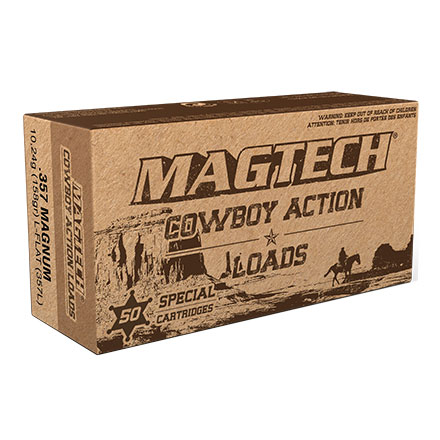 357 Magnum 158 Grain Cowboy Action Lead Flat Nose 50 Rounds