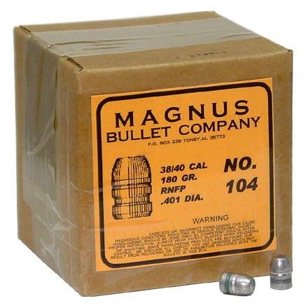 40 Caliber .401 Diameter 180 Grain Round Nose Flat Point Cowboy 500 Count