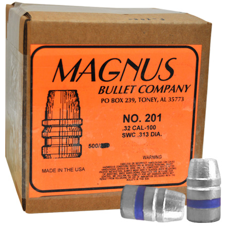 32 Caliber .313 Diameter 100 Grain SWC  500 Count