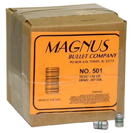 38/357 Caliber .357 Diameter 148 Grain Double Ended Wad Cutter 500 Count