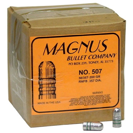 38/357 Caliber .357 Diameter 200 Grain Round Nose Flat Base 500 Count
