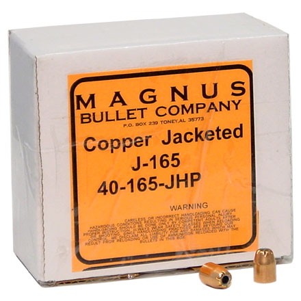 10mm/40 Caliber .400 Diameter 165 Grain Jacketed Hollow Point 250 Count