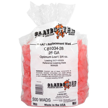 28 Gauge 3/4 oz. Winchester WAA28 Style Wads 500 Count