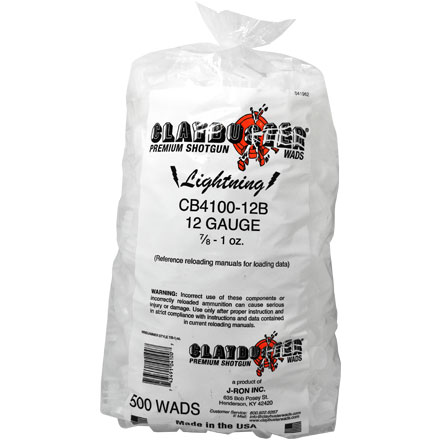 12 Gauge 1 oz. Lightning Style Wads 500 Count