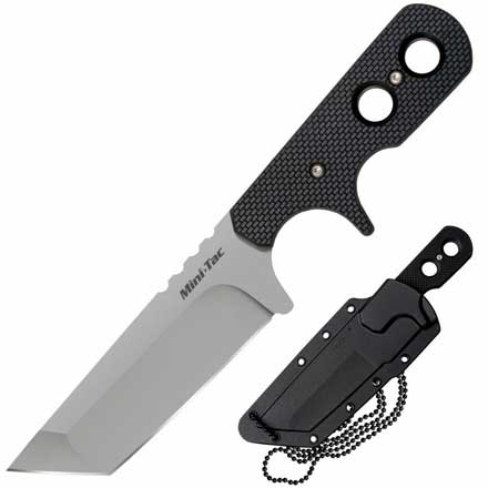 Mini Tac Tanto 6-3/4" Overall 3-3/4" Stainless Steel Blade with Sheath