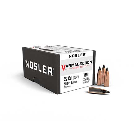 22 Caliber .224 Diameter 55 Grain Flat Base Tipped Varmageddon 250 Count