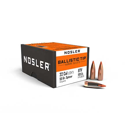 22 Caliber .224 Diameter 55 Grain Spitzer Ballistic Tip Varmint 100 Count