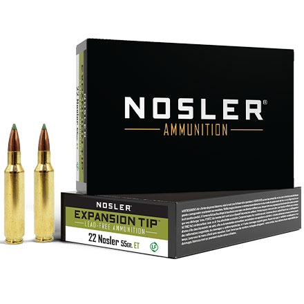 22 Nosler 55 Grain E-Tip  20 Rounds