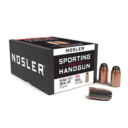 44 Caliber .429 Diameter 300 Grain Jacketed Hollow Point Sporting Handgun 100 Count