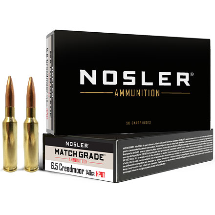 Nosler Match Grade 6.5 Creedmoor 140 Grain Custom Competition Hollow Point Boat Tail 20 Rounds