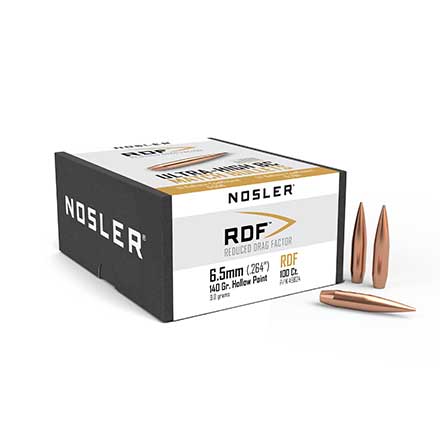 6.5mm Caliber .264 Diameter 140 Grain Boat Tail HP RDF Match 100 Count