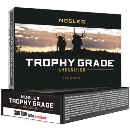 300  Remington Ultra Mag (RUM) 180 Grain AccuBond Trophy Grade 20 Rounds