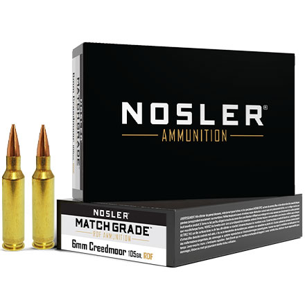 Nosler Match Grade 6mm Creedmoor 105 Grain RDF Hollow Point Boat Tail 20 Rounds