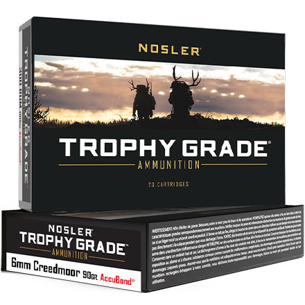 6mm Creedmoor 90 Grain AccuBond Trophy Grade 20 Rounds